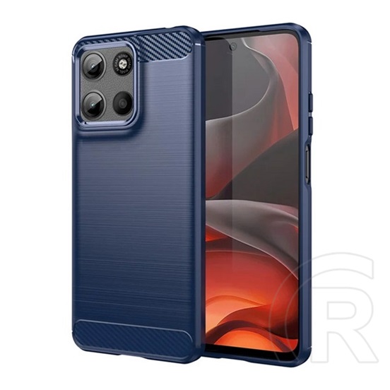 Gigapack Motorola Moto G15 (XT2521) szilikon védő (ütésállóság, légpárnás sarok, szálcsiszolt, karbon minta) sötétkék