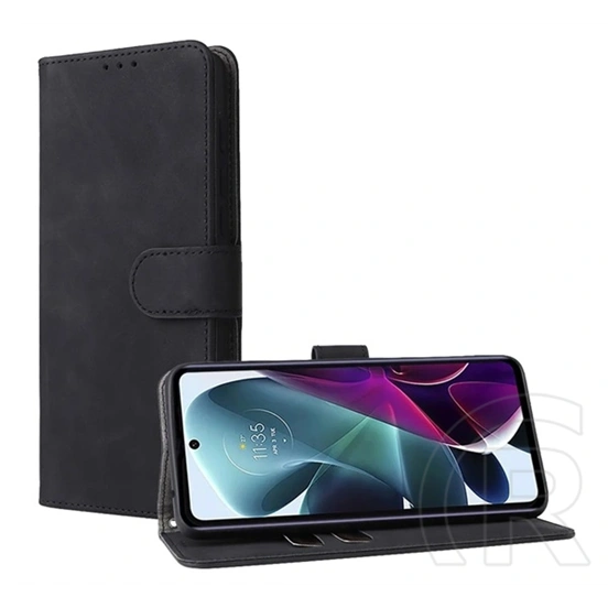 Gigapack Motorola Moto G200 5G (XT-2175) tok álló, bőr hatású (flip, asztali tartó funkció) fekete