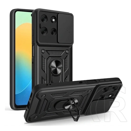 Gigapack Motorola Moto G56 5G defender szilikon telefonvédő (ütésállóság, tartógyűrű, kameravédő) fekete