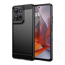 Gigapack Motorola Moto G75 szilikon telefonvédő (ütésállóság, légpárnás sarok, szálcsiszolt, karbon minta) fekete