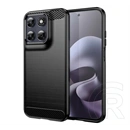 Gigapack Motorola Moto G77 5G szilikon telefonvédő (ütésállóság, légpárnás sarok, szálcsiszolt, karbon minta) fekete