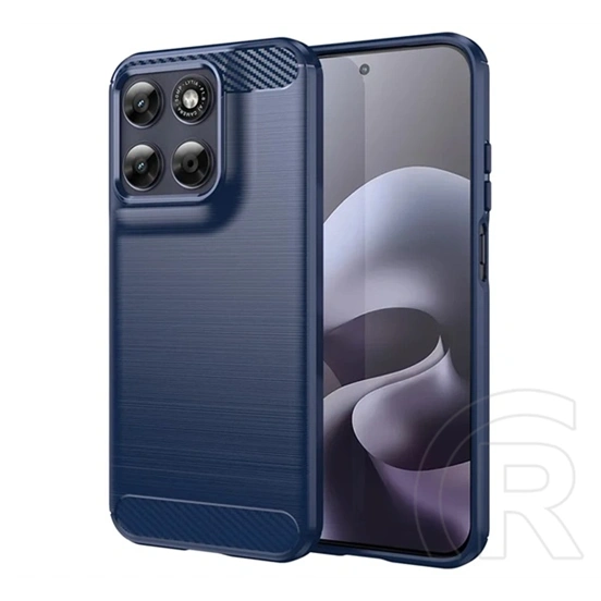 Gigapack Motorola Moto G77 5G szilikon telefonvédő (ütésállóság, légpárnás sarok, szálcsiszolt, karbon minta) sötétkék