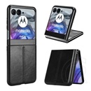 Gigapack Motorola Razr 50 szilikon telefonvédő (ütésállóság, bőr hatású, varrás minta) fekete