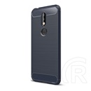 Gigapack Nokia 7.1 Szilikon telefonvédő (légpárnás sarok, szálcsiszolt, karbon minta, sötétkék)