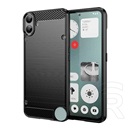 Gigapack Nothing CMF Phone 1 szilikon telefonvédő (ütésállóság, légpárnás sarok, szálcsiszolt, karbon minta) fekete