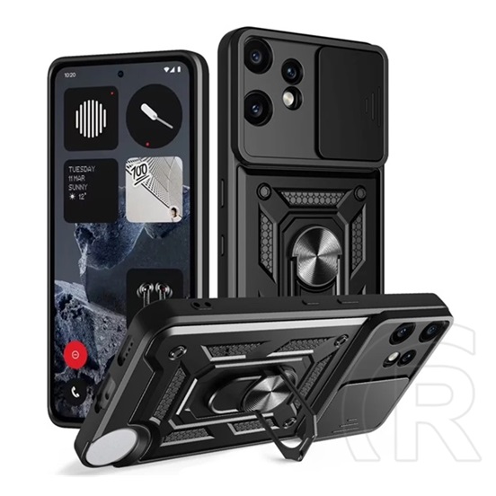 Gigapack Nothing CMF Phone 2 Pro defender szilikon telefonvédő (ütésállóság, tartógyűrű, kameravédő) fekete