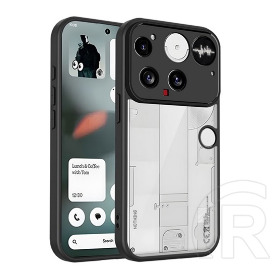 Gigapack Nothing Phone (3) szilikon telefonvédő (ütésállóság, átlátszó hátlap) fekete