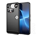 Gigapack Nothing Phone (3) szilikon telefonvédő (ütésállóság, légpárnás sarok, szálcsiszolt, karbon minta) fekete