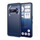 Gigapack Nothing Phone (3a) szilikon telefonvédő (ütésállóság, légpárnás sarok, szálcsiszolt, karbon minta) sötétkék