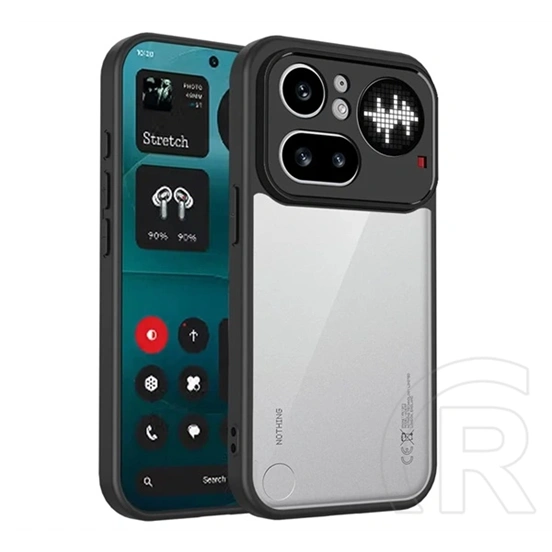 Gigapack Nothing Phone szilikon telefonvédő (ütésállóság, átlátszó hátlap) fekete