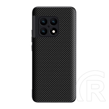 Gigapack OnePlus 10 Pro 5G szilikon telefonvédő (bőr hatású, kamera védelem, karbon minta) fekete