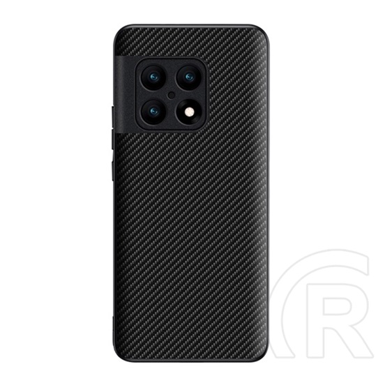 Gigapack OnePlus 10 Pro 5G szilikon telefonvédő (bőr hatású, kamera védelem, karbon minta) fekete