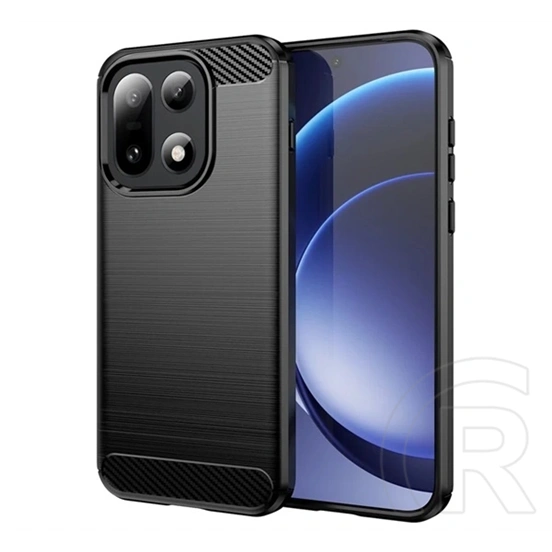 Gigapack OnePlus 15 szilikon telefonvédő (ütésállóság, légpárnás sarok, szálcsiszolt, karbon minta) fekete