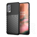 Gigapack OnePlus Nord 2 szilikon telefonvédő (közepesen ütésálló, csíkos, dombor minta) fekete