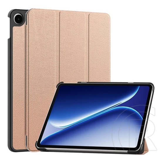 Gigapack OnePlus Pad Go 2 WiFi tok álló, bőr hatású (aktív flip, oldalra nyíló, trifold, asztali tartó) rozéarany