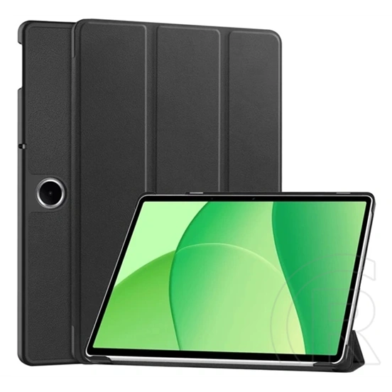 Gigapack OnePlus Pad Lite tok álló, bőr hatású (aktív flip, oldalra nyíló, trifold, asztali tartó) fekete