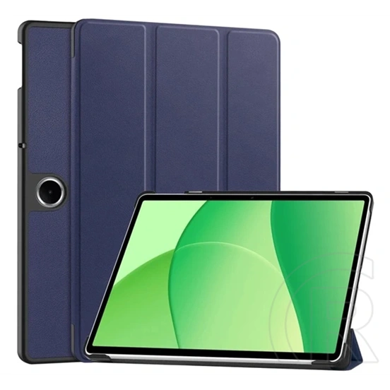 Gigapack OnePlus Pad Lite tok álló, bőr hatású (aktív flip, oldalra nyíló, trifold, asztali tartó) sötétkék