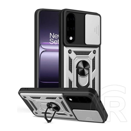 Gigapack Oneplus Nord 5 defender szilikon telefonvédő (ütésállóság, tartógyűrű, kameravédő) ezüst