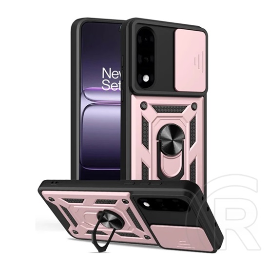 Gigapack Oneplus Nord 5 defender szilikon telefonvédő (ütésállóság, tartógyűrű, kameravédő) rozéarany