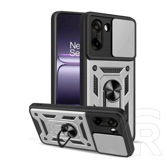 Gigapack Oneplus Nord CE5 defender szilikon telefonvédő (ütésállóság, tartógyűrű, kameravédő) ezüst