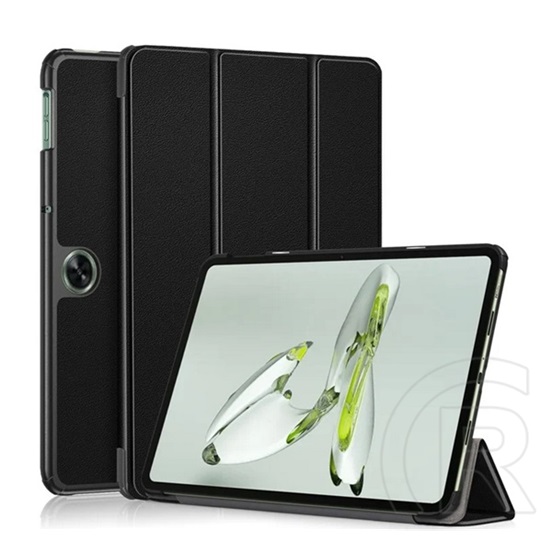 Gigapack Oneplus Pad Go tok álló, bőr hatású (aktív flip, oldalra nyíló, trifold, asztali tartó) fekete