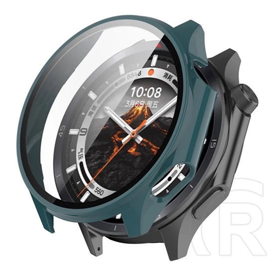 Gigapack Oneplus Watch 3 46mm műanyag keret (bumper, ütésállóság + kijelzővédő üveg) sötétzöld