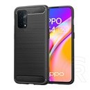 Gigapack Oppo A74 5G szilikon telefonvédő (közepesen ütésálló, légpárnás sarok, szálcsiszolt, karbon minta) fekete