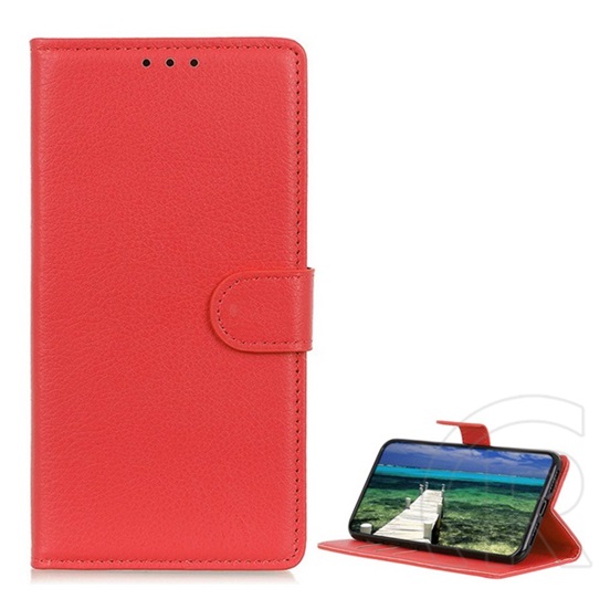 Gigapack Oppo A79 5G tok álló, bőr hatású (flip, oldalra nyíló, asztali tartó, prémium) piros