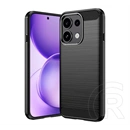 Gigapack Oppo Reno16 F szilikon telefonvédő (ütésállóság, légpárnás sarok, szálcsiszolt, karbon minta) fekete