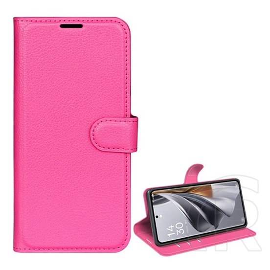 Gigapack Oppo Reno 10 Pro 5G tok álló, bőr hatású (flip, oldalra nyíló, asztali tartó funkció, prémium) rózsaszín