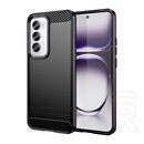 Gigapack Oppo Reno 12 Pro 5G szilikon telefonvédő (ütésállóság, légpárnás sarok, szálcsiszolt, karbon minta) fekete