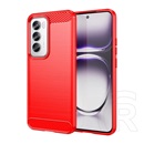 Gigapack Oppo Reno 12 Pro 5G szilikon telefonvédő (ütésállóság, légpárnás sarok, szálcsiszolt, karbon minta) piros