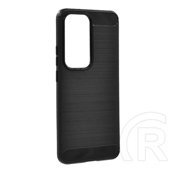 Gigapack Oppo Reno 12 szilikon telefonvédő (ütésállóság, légpárnás sarok, szálcsiszolt, karbon minta) fekete