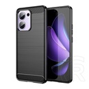 Gigapack Oppo Reno 13 FS szilikon telefonvédő (ütésállóság, légpárnás sarok, szálcsiszolt, karbon minta) fekete