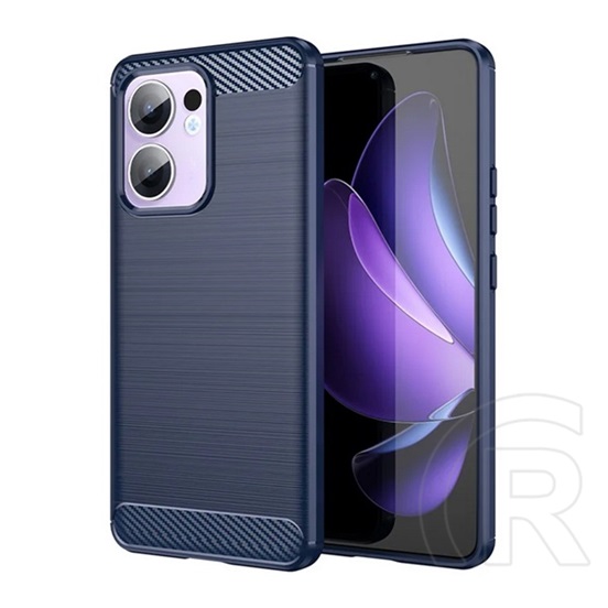 Gigapack Oppo Reno 13 F 5G szilikon telefonvédő (ütésállóság, légpárnás sarok, szálcsiszolt, karbon minta) sötétkék