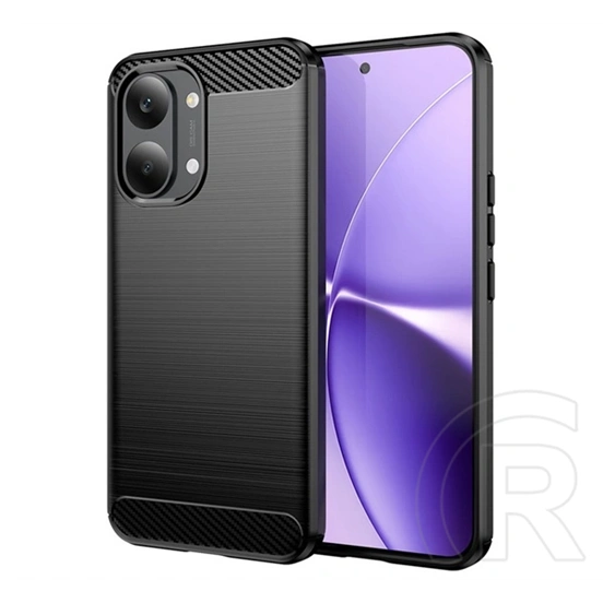 Gigapack Poco X8 Pro Max szilikon telefonvédő (ütésállóság, légpárnás sarok, szálcsiszolt, karbon minta) fekete