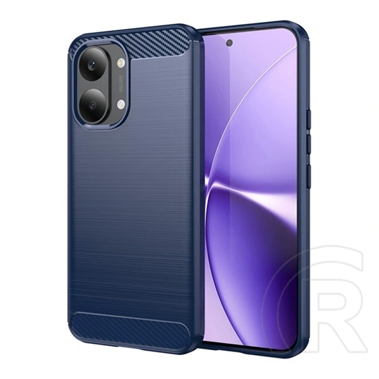 Gigapack Poco X8 Pro Max szilikon telefonvédő (ütésállóság, légpárnás sarok, szálcsiszolt, karbon minta) sötétkék