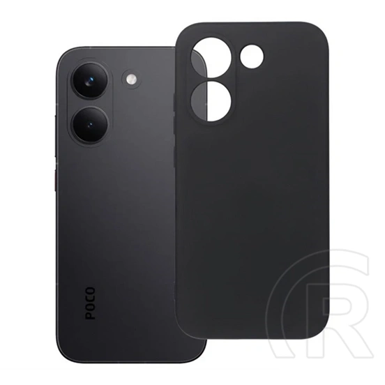 Gigapack Poco X8 Pro szilikon telefonvédő (matt, mikrofiber plüss karcolásmentesítő belső, prémium) fekete