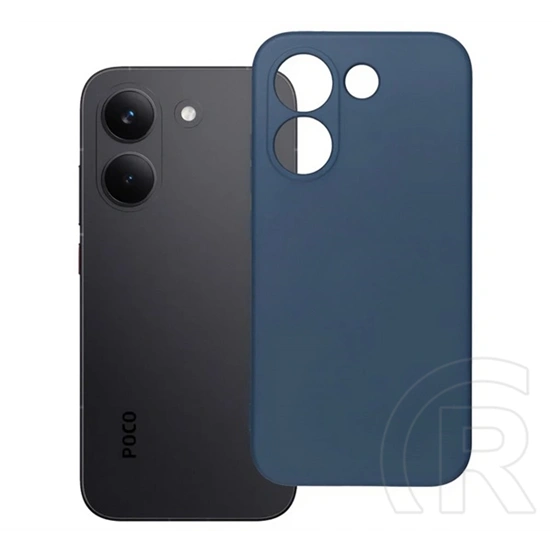 Gigapack Poco X8 Pro szilikon telefonvédő (matt, mikrofiber plüss karcolásmentesítő belső, prémium) sötétkék