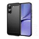 Gigapack Poco X8 Pro szilikon telefonvédő (ütésállóság, légpárnás sarok, szálcsiszolt, karbon minta) fekete