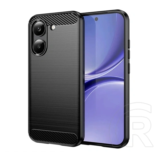 Gigapack Poco X8 Pro szilikon telefonvédő (ütésállóság, légpárnás sarok, szálcsiszolt, karbon minta) fekete