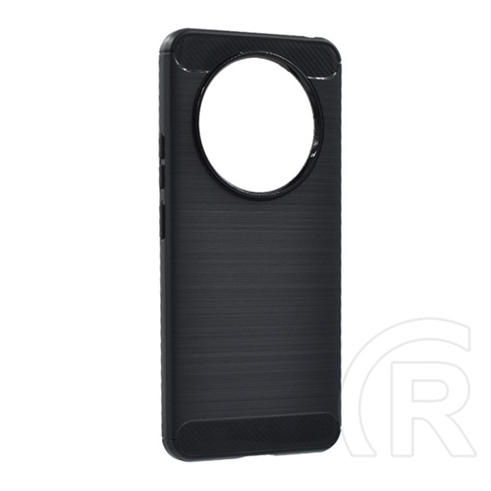 Gigapack Realme 12 Plus szilikon telefonvédő (ütésállóság, légpárnás sarok, szálcsiszolt, karbon minta) fekete