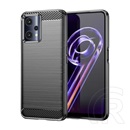 Gigapack Realme 9 5G szilikon telefonvédő (közepesen ütésálló, légpárnás sarok, szálcsiszolt, karbon minta) fekete