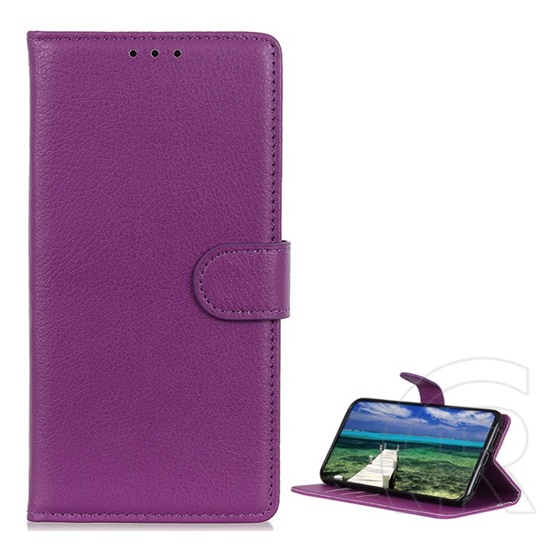 Gigapack Realme C35 tok álló, bőr hatású (flip, asztali tartó funkció, prémium) lila
