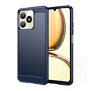 Gigapack Realme C53 szilikon telefonvédő (közepesen ütésálló, légpárnás sarok, szálcsiszolt, karbon minta) sötétkék