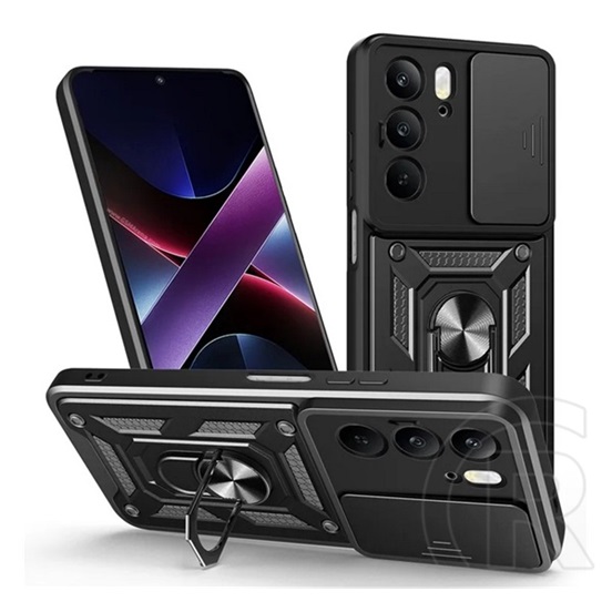 Gigapack Realme C75 4G defender szilikon telefonvédő (ütésállóság, tartógyűrű, kameravédő) fekete