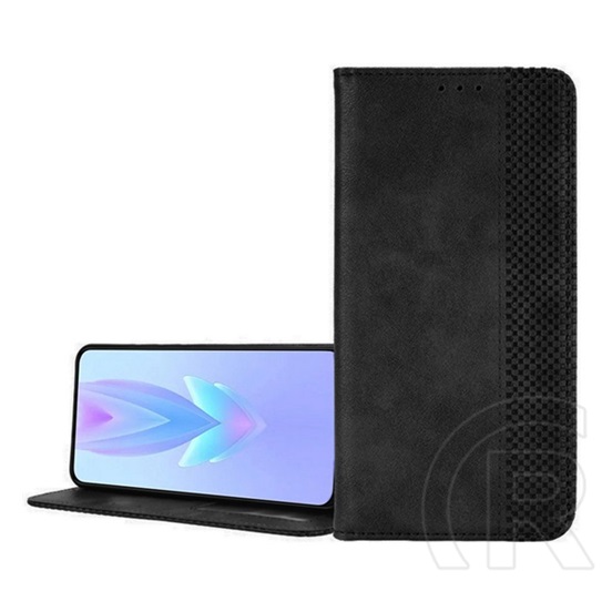 Gigapack Realme GT 6T 5G  tok álló, bőr hatású (flip, oldalra nyíló, asztali tartó, mozaik) fekete