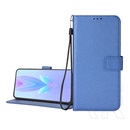 Gigapack Realme GT 6T 5G  tok álló, bőr hatású (flip, oldalra nyíló, asztali tartó, rombusz + kézpánt) sötétkék