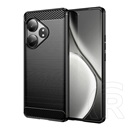 Gigapack Realme GT 6T  szilikon telefonvédő (ütésállóság, légpárnás sarok, szálcsiszolt, karbon minta) fekete