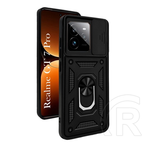 Gigapack Realme GT 7 Pro 5G defender szilikon telefonvédő (ütésállóság, tartógyűrű, kameravédő) fekete